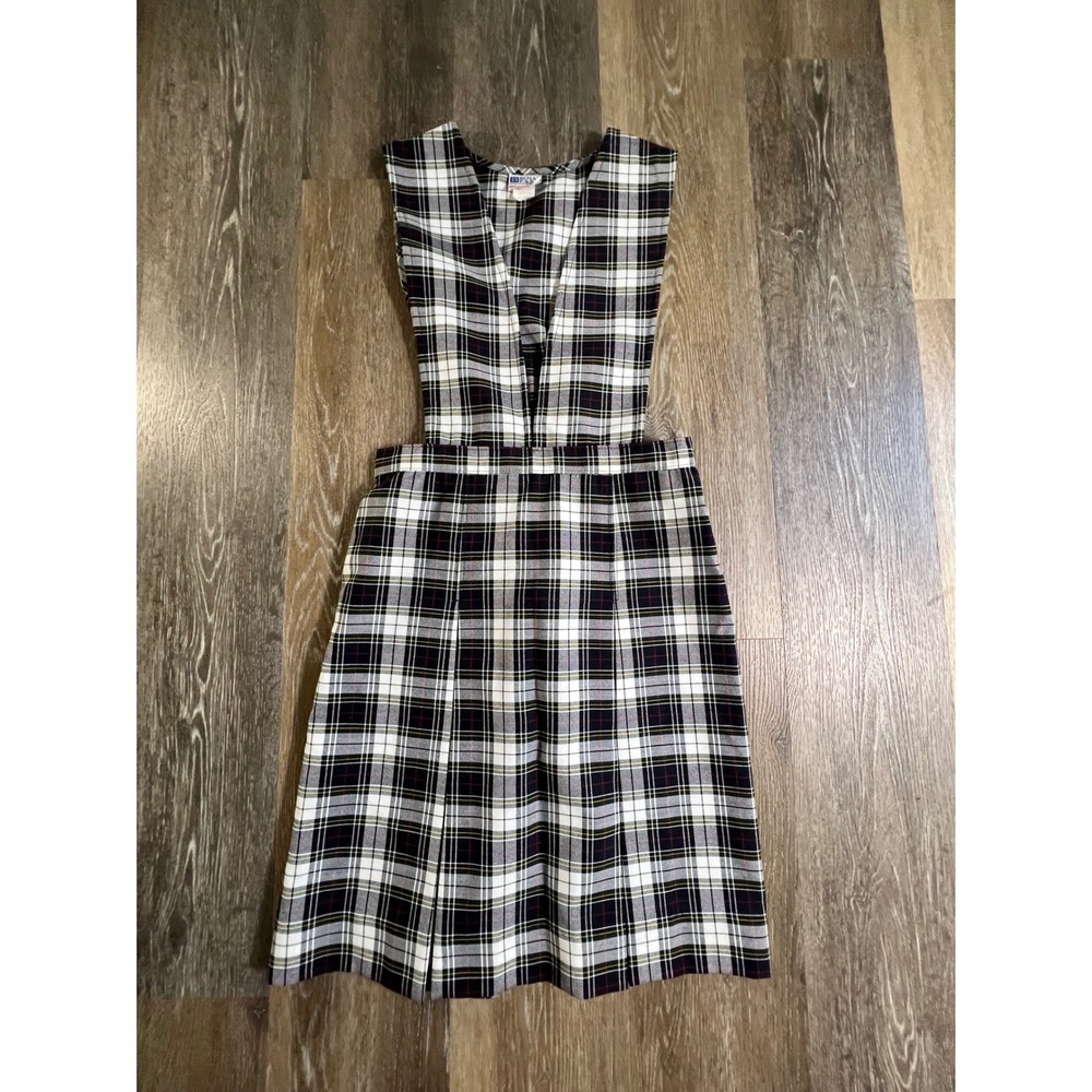 Royal Park Uniforms Plaid Jumper Girls Size 14 Navy White Red Pleated Pinafore